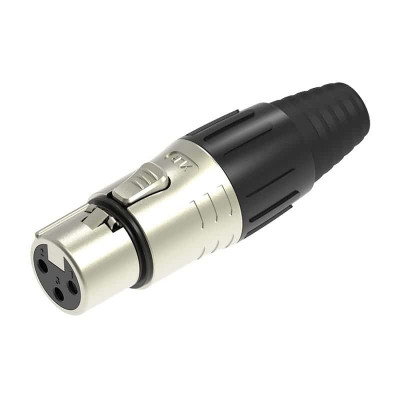 Разъем XLR, 3Pin, черный/серебро (Female) D1033-F Разъем XLR, 3Pin, черный/серебро (Female) D1033-F