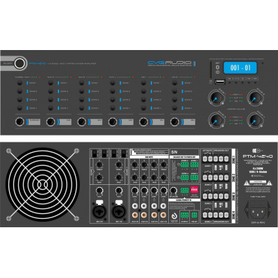 Матричный микшер-усилитель CVGaudio PTM-4120Dm, 4x120W/100V