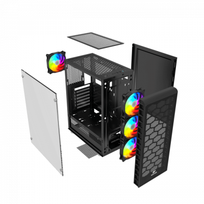 Корпус Wintek Energy JX188-11-M TG, ITX/ATX, USB 1*3.0/2*2.0, HD-Audio+Mic, 0,5mm, 4*ARGB fan (контроллер + пульт д/у в комплекте), чёрный Корпус Wintek Energy JX188-11-M TG, ITX/ATX, USB 1*3.0/2*2.0, HD-Audio+Mic, 0,5mm, 4*ARGB fan (контроллер + пульт д/у в комплекте), чёрный