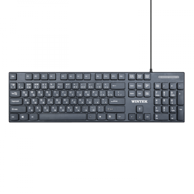 Клавиатура Wintek WS-KB-123, USB, рус/англ/каз, 1.5 м, чёрная