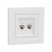 Розетка двойная компьютерная SE EPH4400121 Asfora RJ45 в сборе белый