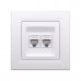 Розетка двойная компьютерная SE EPH4800121 Asfora RJ45 кат. 6 в сборе белый