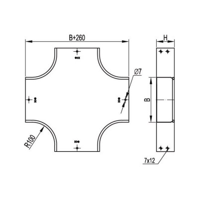 Ответвитель DPX крестообразный DKC 100х50 в комплекте Ответвитель DPX крестообразный DKC 100х50 в комплекте