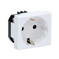 Розетка силовая серии Viva DKC 45005 2Р+Е со шторками белая Розетка силовая серии Viva DKC 45005 2Р+Е со шторками белая