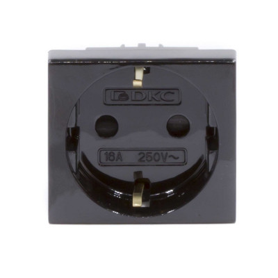 Розетка силовая серии Viva DKC 45205 2Р+Е со шторками черная