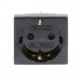 Розетка силовая серии Viva DKC 45205 2Р+Е со шторками черная
