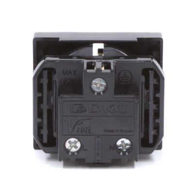 Розетка силовая серии Viva DKC 45205 2Р+Е со шторками черная