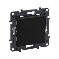 Выключатель одноклавишный Niloe Step 10А авт.клеммы Чёрный new Выключатель одноклавишный Niloe Step 10А авт.клеммы Чёрный new