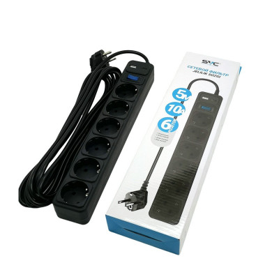 Сетевой фильтр SVC ZC6S-50M-USB/TypeC 5 м. 220 В