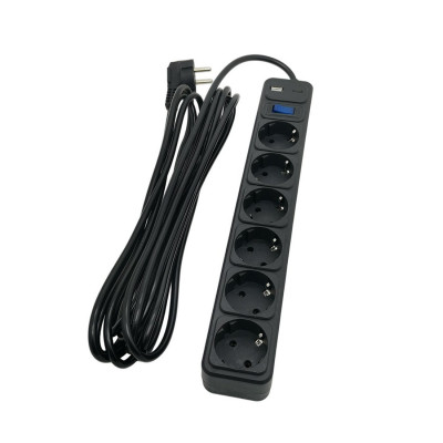 Сетевой фильтр SVC ZC6S-50M-USB/TypeC 5 м. 220 В Сетевой фильтр SVC ZC6S-50M-USB/TypeC 5 м. 220 В