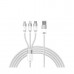Интерфейсный кабель Baseus StarSpeed 1-for-3 USB to M+L+C 3.5A 1.2m White (CAXS000002)