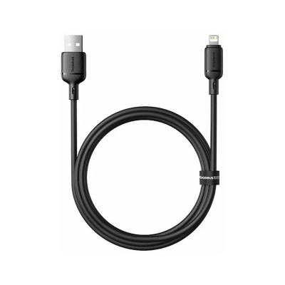 Интерфейсный кабель Baseus Silky USB to iP 2.4A 1m Black (P10377702113-00)