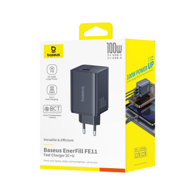Адаптер питания Baseus EnerFill FE11 2C+U 100W Black (P10182102123-00) Адаптер питания Baseus EnerFill FE11 2C+U 100W Black (P10182102123-00)