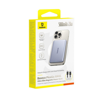 Портативный внешний аккумулятор Baseus PicoGo AM41 Ultra-Slim 5000mAh 20W Titanium (P1007680C853-00)