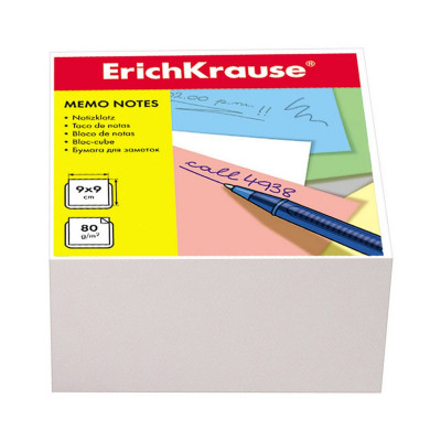Бумага настольная ErichKrause®, 90x90x50 мм, белый Бумага настольная ErichKrause®, 90x90x50 мм, белый