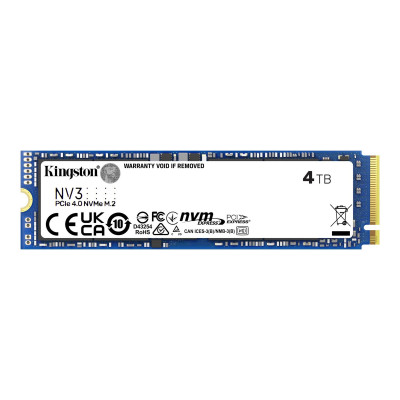 Твердотельный накопитель SSD 4000 Gb M.2 2280 Kingston SNV3S/4000G, PCIe NVMe Gen 4x4, W6000/R5000