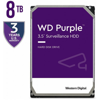 Жёсткий диск HDD 8 Tb SATA 6Gb/s Western Digital Purple WD84PURZ 3.5