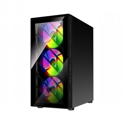 Компьютерный корпус FSP CMT192, Без БП, 1xUSB3.0/2xUSB2.0, 4xFAN120 RGB, 2xGlass, Black, ATX Компьютерный корпус FSP CMT192, Без БП, 1xUSB3.0/2xUSB2.0, 4xFAN120 RGB, 2xGlass, Black, ATX