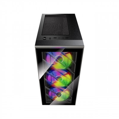 Компьютерный корпус FSP CMT192, Без БП, 1xUSB3.0/2xUSB2.0, 4xFAN120 RGB, 2xGlass, Black, ATX Компьютерный корпус FSP CMT192, Без БП, 1xUSB3.0/2xUSB2.0, 4xFAN120 RGB, 2xGlass, Black, ATX