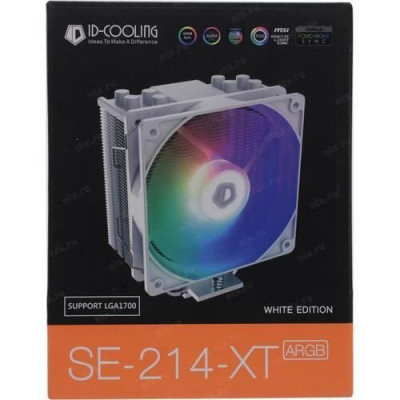 Кулер для процессора ID-Cooling SE-214-XT ARGB WHITE, S1700/1200/115x/AMD, 180W, 500-1500rpm, 4pin