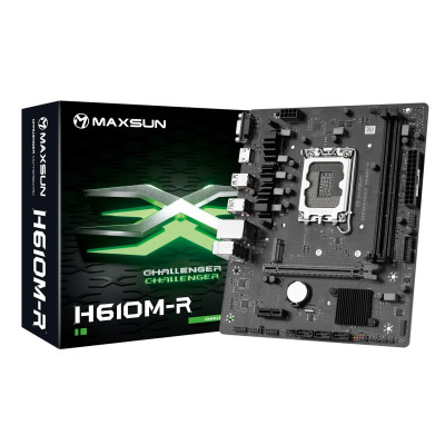Материнская плата MaxSun Challenger H610M-R, LGA1700 H610, 2xDDR4 3xSATA 1xM.2 HDMI+VGA mATX