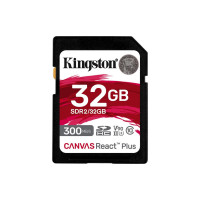 Карта памяти SD, Kingston Canvas React Plus, 32GB, SDR2/32GB, UHS-II, R300/W260