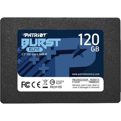 Твердотельный накопитель SSD 120 Gb SATA 6Gb/s Patriot Burst Elite PBE120GS25SSDR 2.5 Твердотельный накопитель SSD 120 Gb SATA 6Gb/s Patriot Burst Elite PBE120GS25SSDR 2.5