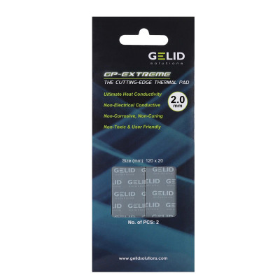 Термопрокладка GELID GP-EXTREME, TP-VP05-D, 120x20х2mm, 2.8g/cm3, VALUEPACK (2pcs)