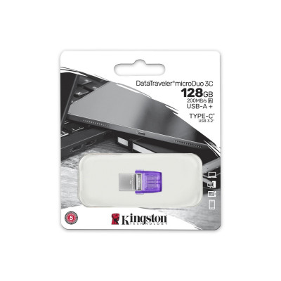 Флэш-накопитель Kingston 128Gb USB3.2+Type-C Data Traveler MicroDuo 3C (Metal) Флэш-накопитель Kingston 128Gb USB3.2+Type-C Data Traveler MicroDuo 3C (Metal)