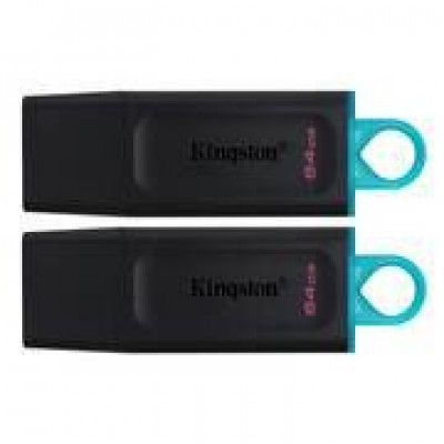 Флэш-накопитель Kingston 64Gb USB3.2 Gen1 Data Traveler Exodia (Black+Teal), комплект 2шт.