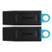 Флэш-накопитель Kingston 64Gb USB3.2 Gen1 Data Traveler Exodia (Black+Teal), комплект 2шт.