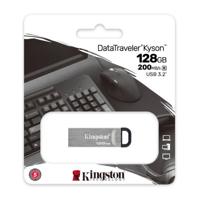 Флэш-накопитель Kingston 128Gb USB3.2 Gen1 Data Traveler Kyson (Metal Case) Флэш-накопитель Kingston 128Gb USB3.2 Gen1 Data Traveler Kyson (Metal Case)