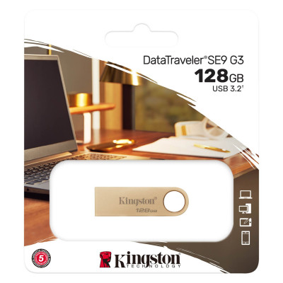 Флэш-накопитель Kingston 128Gb USB3.2 Gen1 Data Traveler SE9 (Gold Metal Case) Флэш-накопитель Kingston 128Gb USB3.2 Gen1 Data Traveler SE9 (Gold Metal Case)
