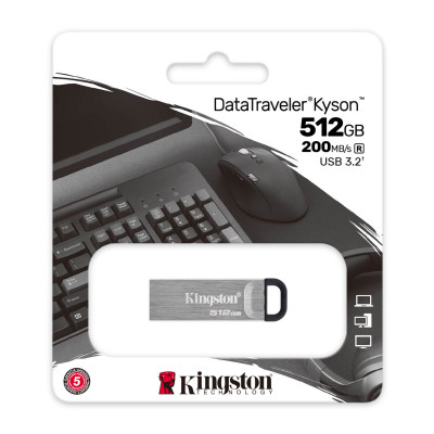 Флэш-накопитель Kingston 512Gb USB3.2 Gen1 Data Traveler Kyson (Metal Case) Флэш-накопитель Kingston 512Gb USB3.2 Gen1 Data Traveler Kyson (Metal Case)