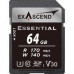 Карта памяти SD Exascend Essential, 64Gb, SDXC I, UHS-I (V30), R170/W140 Карта памяти SD Exascend Essential, 64Gb, SDXC I, UHS-I (V30), R170/W140