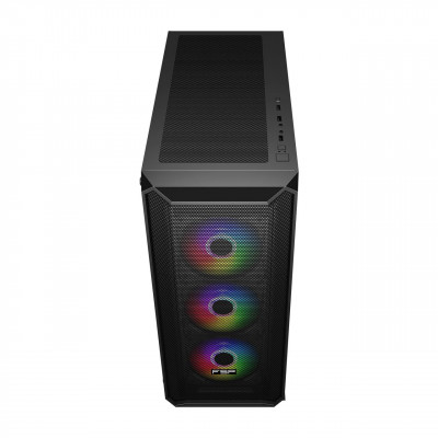 Компьютерный корпус FSP CMT591A, Без БП, 2xUSB3.0, 4xFAN120 ARGB, Tempered Glass, Black, E-ATX