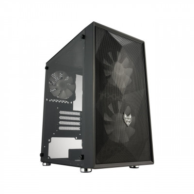 Компьютерный корпус FSP CST130 Basic(Black), Без БП, 1xUSB3.0/2xUSB2.0, 3xFAN120, Glass, Black, mATX