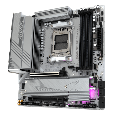 Материнская плата GIGABYTE B650M A ELITE AX ICE, AM5, B650, PCIe4.0, HDMI+DP, 4xDDR5, 2.5GLAN, mATX