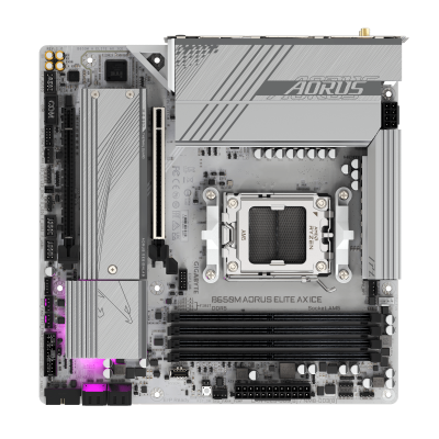 Материнская плата GIGABYTE B650M A ELITE AX ICE, AM5, B650, PCIe4.0, HDMI+DP, 4xDDR5, 2.5GLAN, mATX