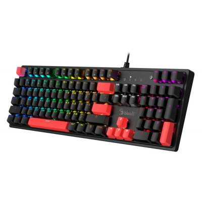 Клавиатура Bloody S510R-Brown Fire Black, Mechanical, RGB, Anti-Ghosting, Multimedia, USB
