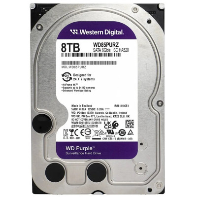 Жёсткий диск HDD 8 Tb SATA 6Gb/s Western Digital Purple WD85PURZ 3.5