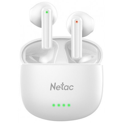 Наушники беспроводные Netac LK35, BT5.3, 3.2g, 6/15h, 0.24Ah, d13mm, шумопод. ENC, защита IPX, White