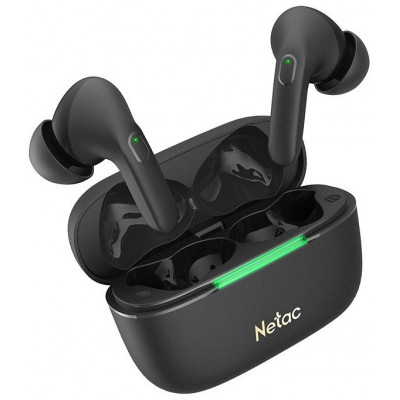 Наушники беспроводные Netac LK65A, BT5.3, 4g, 5/19h, 0.4Ah, d13mm, шумопод. ANC+ENC, Bass, typeC