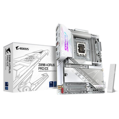 Материнская плата GIGABYTE Z890 AORUS PRO ICE, LGA1851, Z890, 4xDDR5, PCIe5.0, HDMI+USB4, 5xM.2, ATX