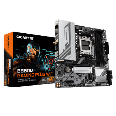 Материнская плата GIGABYTE B650M GAMING PLUS WF, AM5, B650, 4xDDR5, PCIe4.0, HDMI+2xDP, 2xM.2, mATX