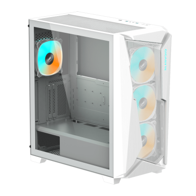 Компьютерный корпус GigaByte C301 GLASS WHITE V2, Без БП, 2xUSB3.0/Type-C, 4xARGB, White, E-ATX