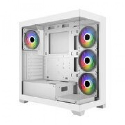 Компьютерный корпус FSP M340, Без БП, 2xUSB3.0, Type-C, 4xFAN120 ARGB, 2xGlass, White, ATX