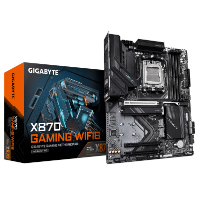 Материнская плата GIGABYTE X870 GAMING WF6, AM5, 4xDDR5, PCIe5.0, HDMI+2xUSB4, 3xM.2, ATX