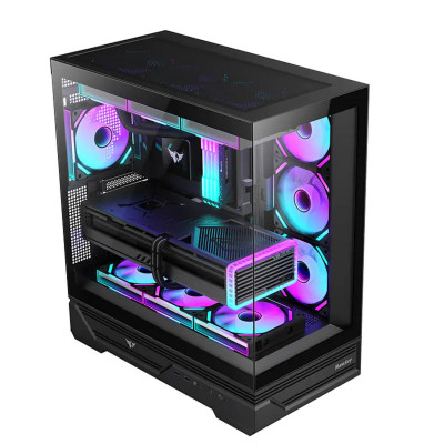 Компьютерный корпус Huntkey MVP Destiny, Без БП, 0.7mm, 1xType C, 2xUSB3.0, HD-Audio, ATX, Black