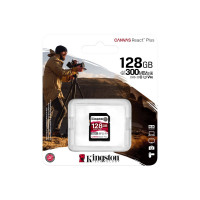 Карта памяти SD, Kingston Canvas React Plus, 128GB, SDR2/128GB, UHS-II, R300/W260